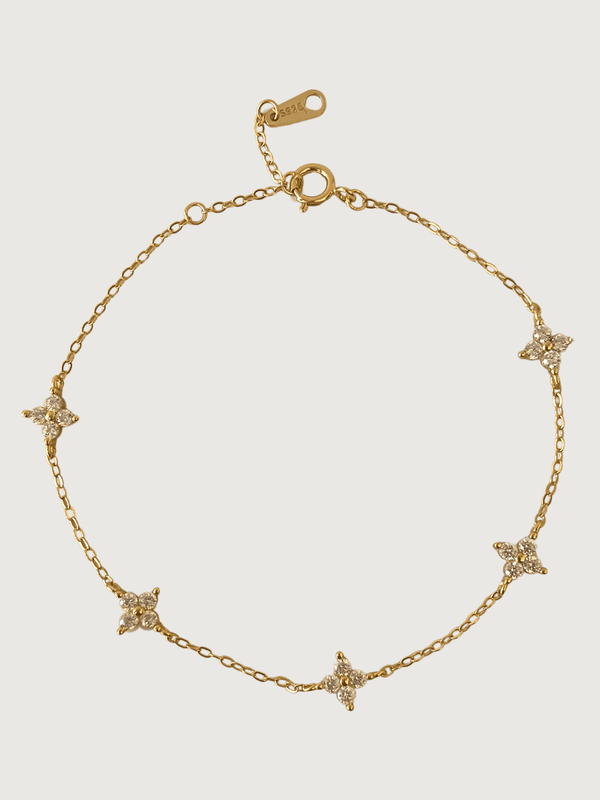 Irene Star Charm Bracelet in 18K Gold Plated Sterling Silver