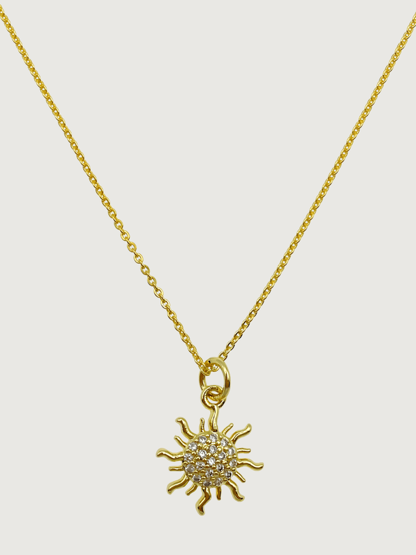 Sunburst  Pendant Necklace  in 18k Gold Plated Sterling Silver