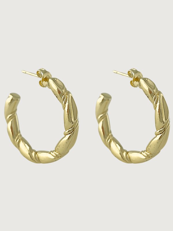 Monika Hoop Earrings in 18k Gold Plated Metal