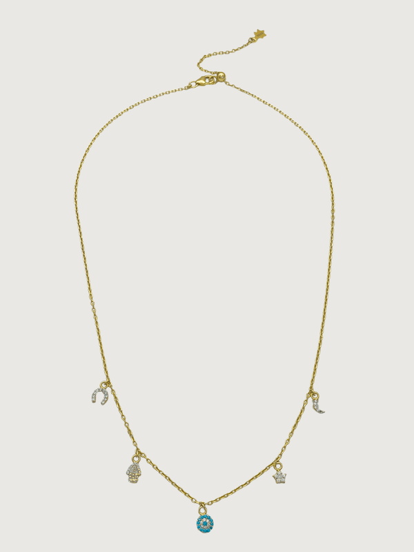 Rayan charm necklace in 18k gold plated silver