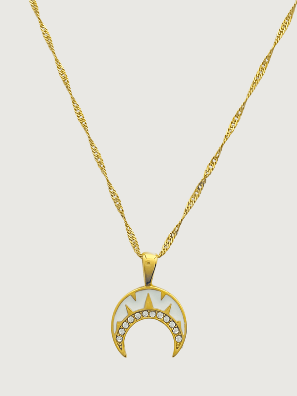 Mina Moonbeam Pendant Necklace in 18K Gold Plated Metal