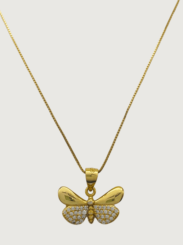 Aara Butterfly Necklace in 18K Gold Plated Sterling Silver