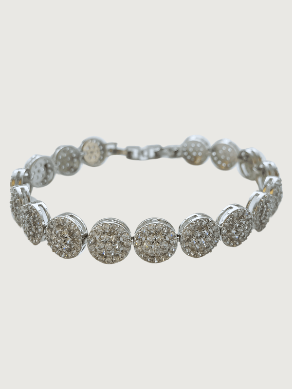 Miral Disc Bracelet in Rhodium Plated Metal