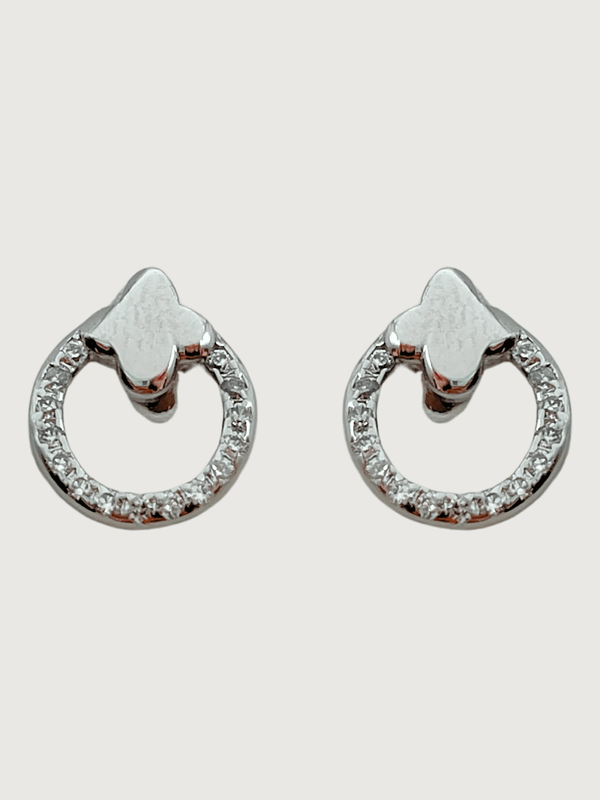 Charmaine Circle Stud Earrings in Sterling Silver