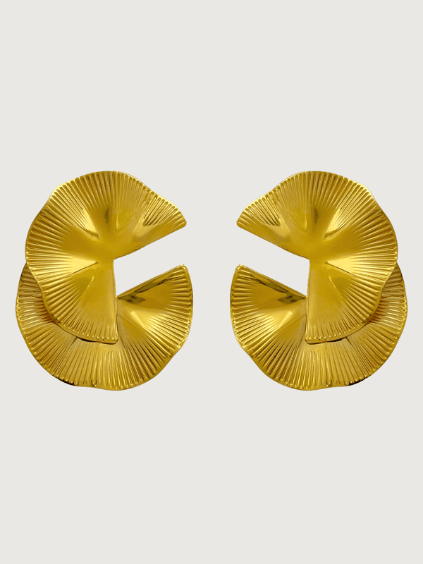 Megan Spiral statement  Earrings in 18K Gold Plated Metal