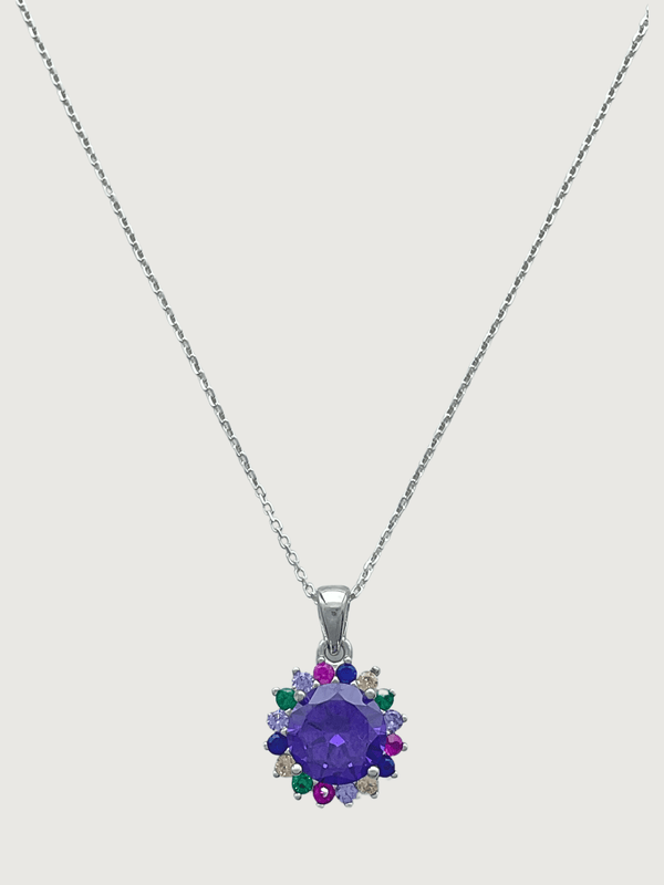 Iris Amethyst Necklace in Sterling Silver