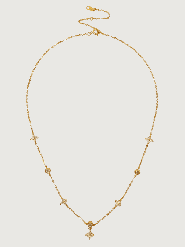 Irene Star Charm Necklace in 18K Gold Plated Sterling Silver